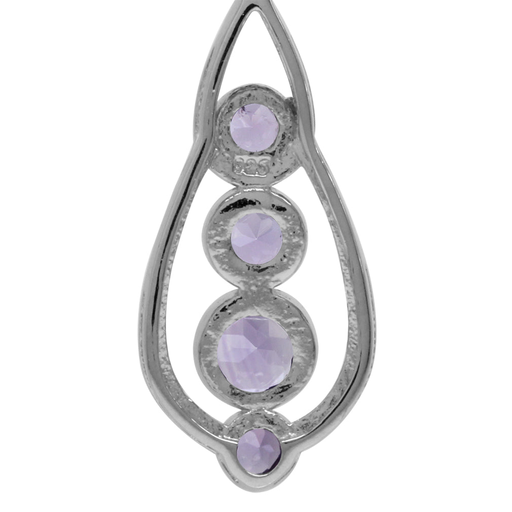 2.28ct. Natural Amethyst White Gold Plated 925 Sterling Silver Journey Leverback Dangle Earrings - Silvershake-store