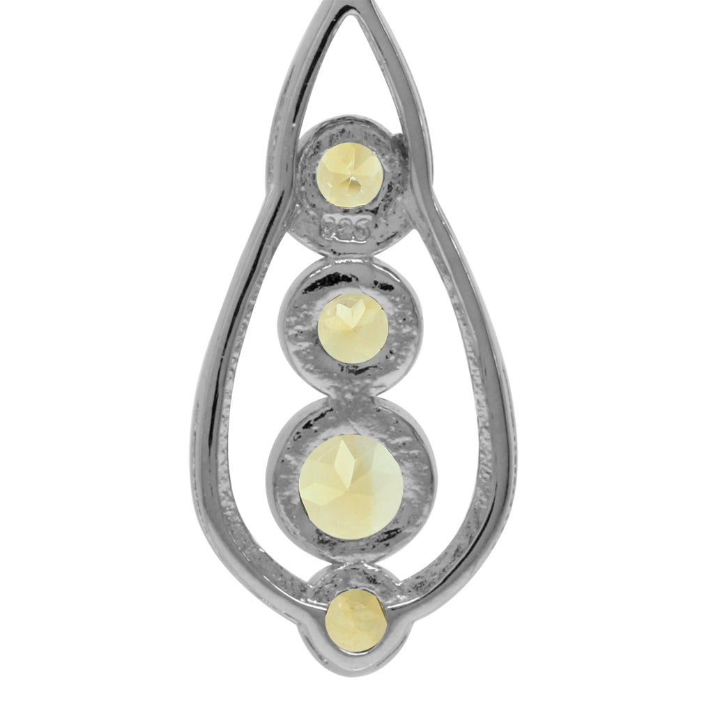 Natural Citrine White Gold Plated 925 Sterling Silver Journey Leverback Dangle Earrings - Silvershake-store