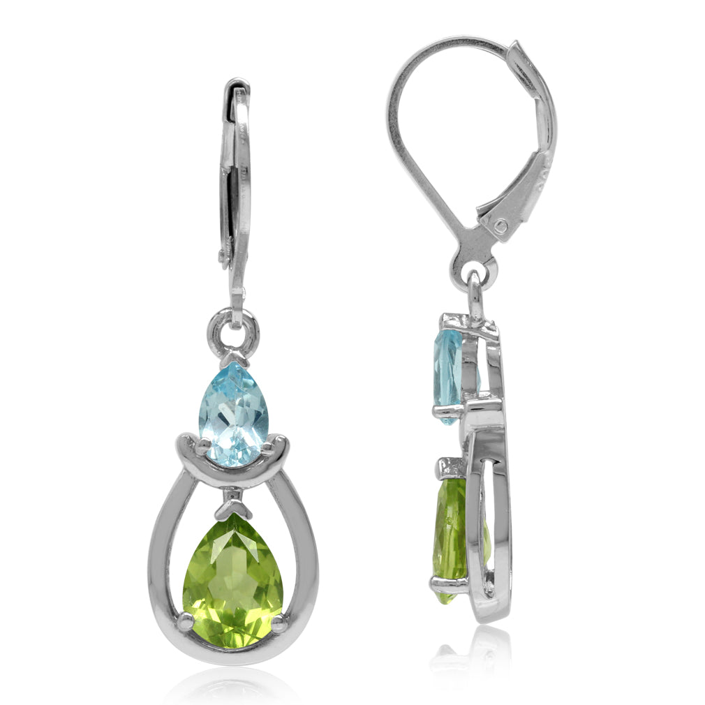 Created Red Coral White Gold Plated 925 Sterling Silver Drop Dangle Leverback Earrings - Silvershake-store