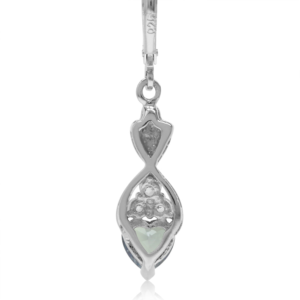 6MM Created Heart Shape Color Change Alexandrite White Gold Plated 925 Sterling Silver Leverback Dangle Earrings June Gemstone Birthstone - Silvershake-store