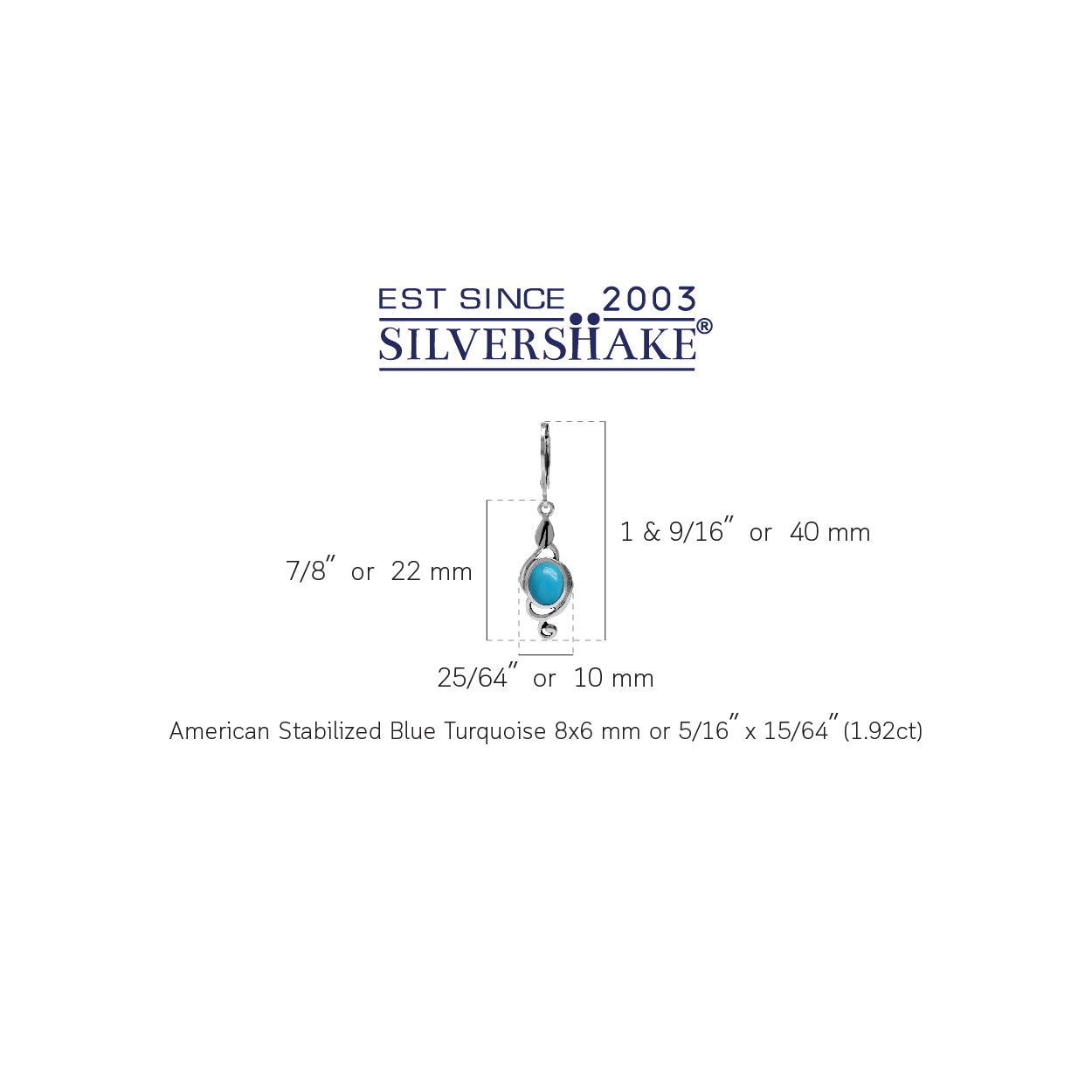Genuine Oval Shape Arizona American Turquoise 925 Sterling Silver Swirl Drop Dangle Leverback Earrings Jewelry for Women - Silvershake-store