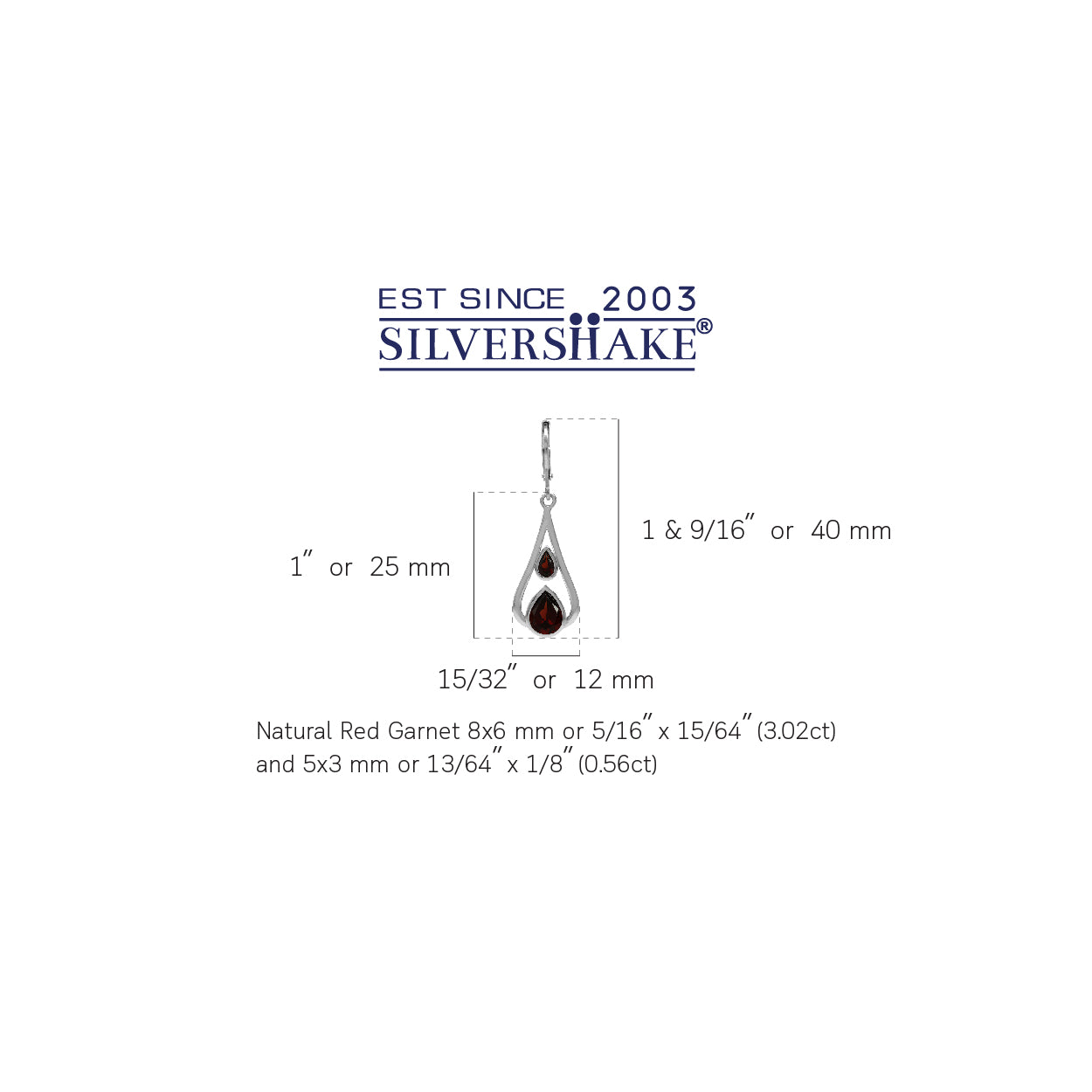 3.58ct. Natural Pear Shape Garnet White Gold Plated 925 Sterling Silver Drop Dangle Leverback Earrings - Silvershake-store