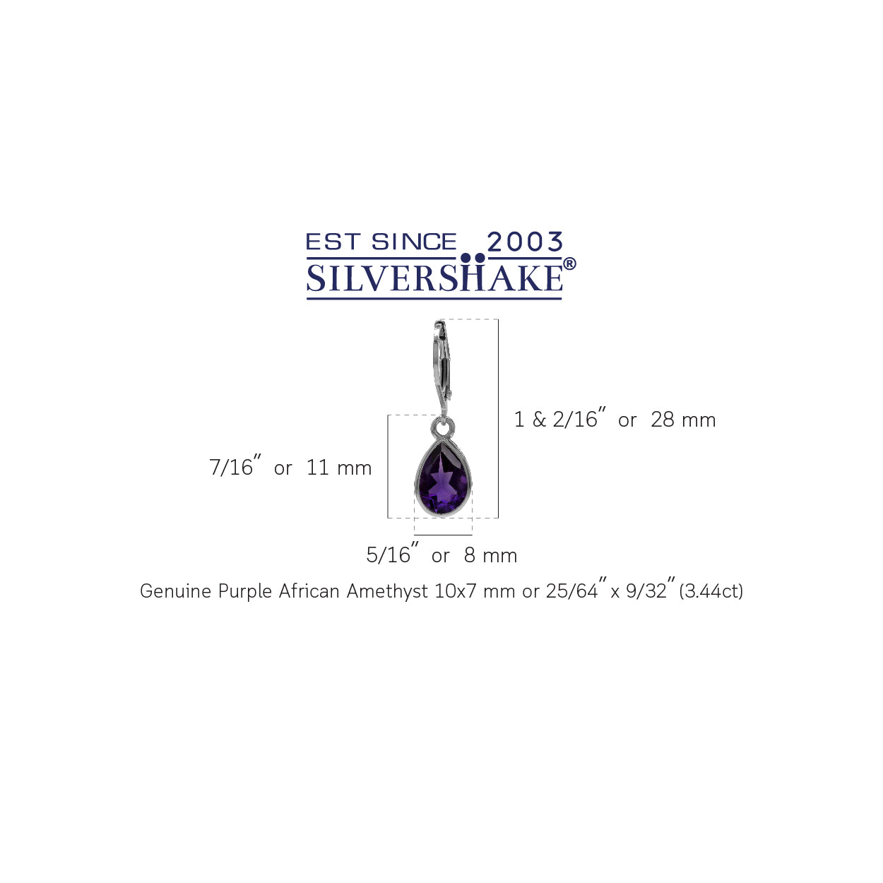 3.44ct. African Amethyst 925 Sterling Silver Heart Victorian Style Drop Dangle Leverback Earrings - Silvershake-store