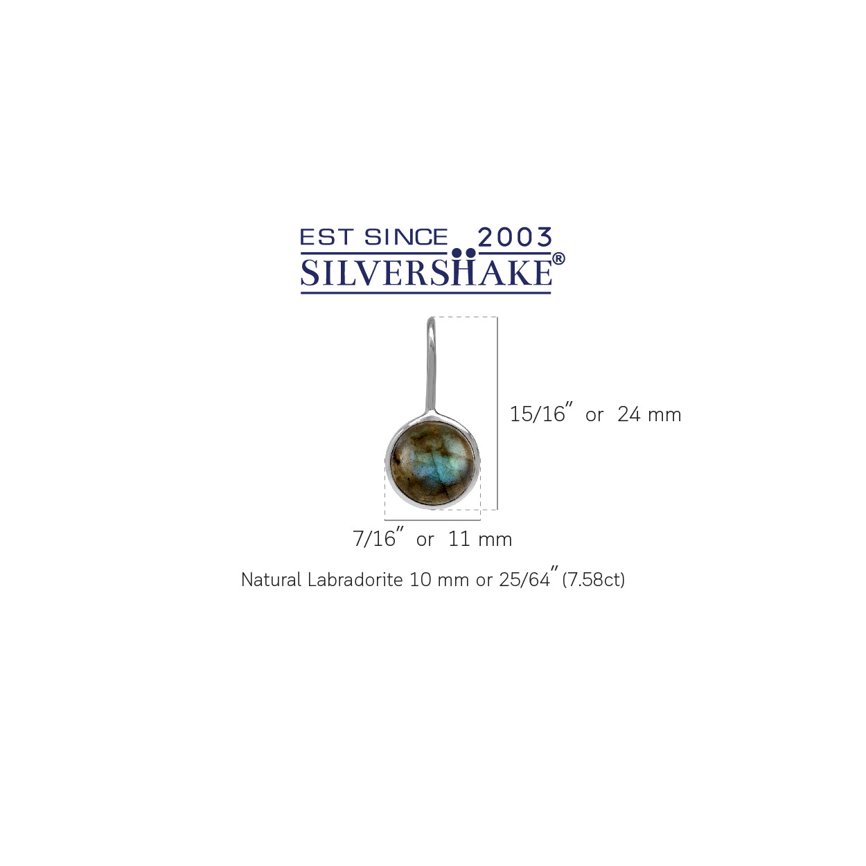 10mm Labradorite White Gold Plated 925 Sterling Silver Leverback Earrings - Silvershake-store