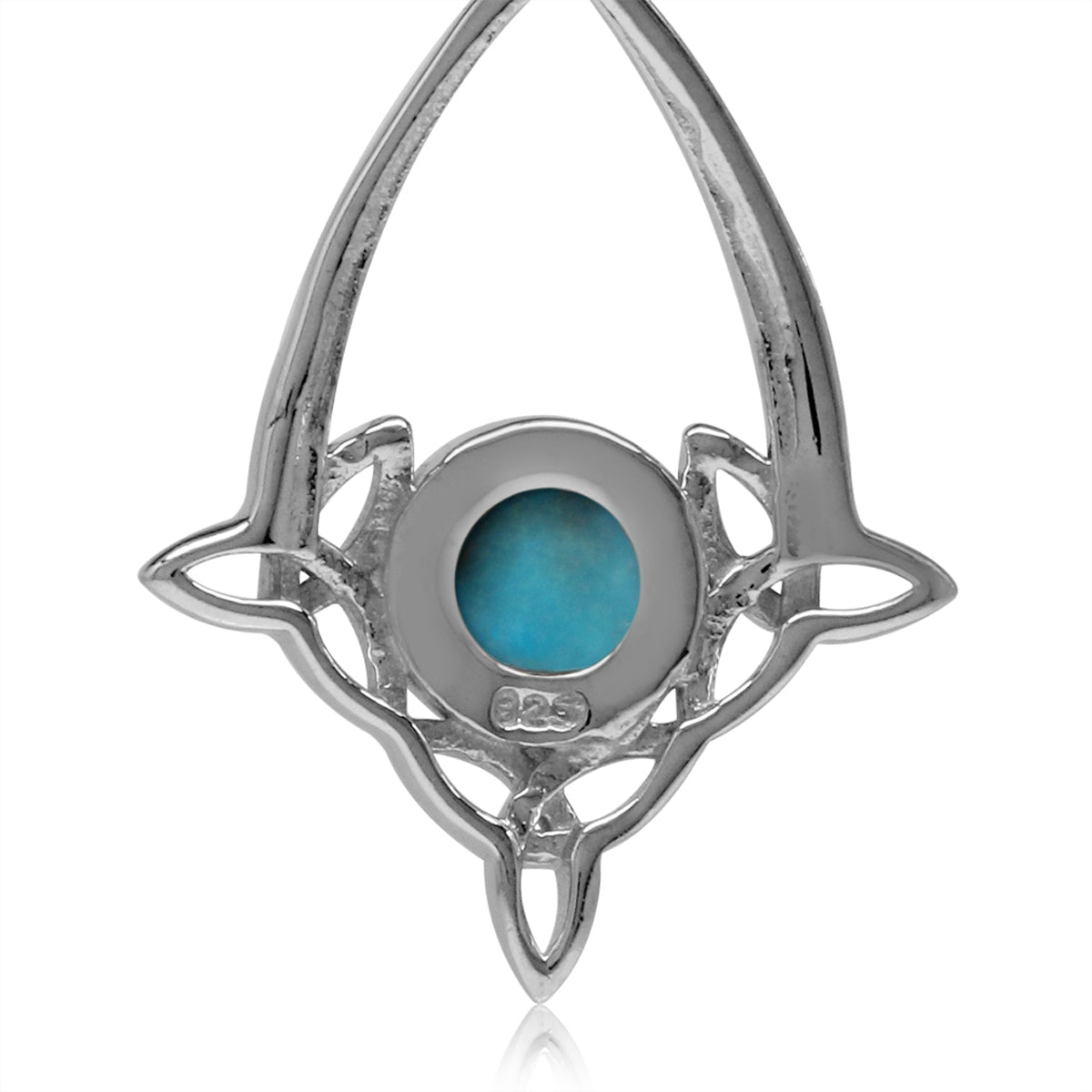Genuine Arizona American Turquoise 925 Sterling Silver Triquetra Celtic Knot Drop Dangle Leverback Earrings Jewelry for Women - Silvershake-store