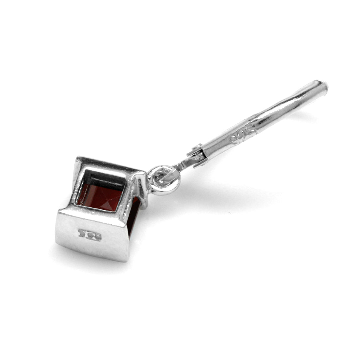 1.74ct. 5mm Natural Square Shape Garnet 925 Sterling Silver Leverback Dangle Earrings - Silvershake-store