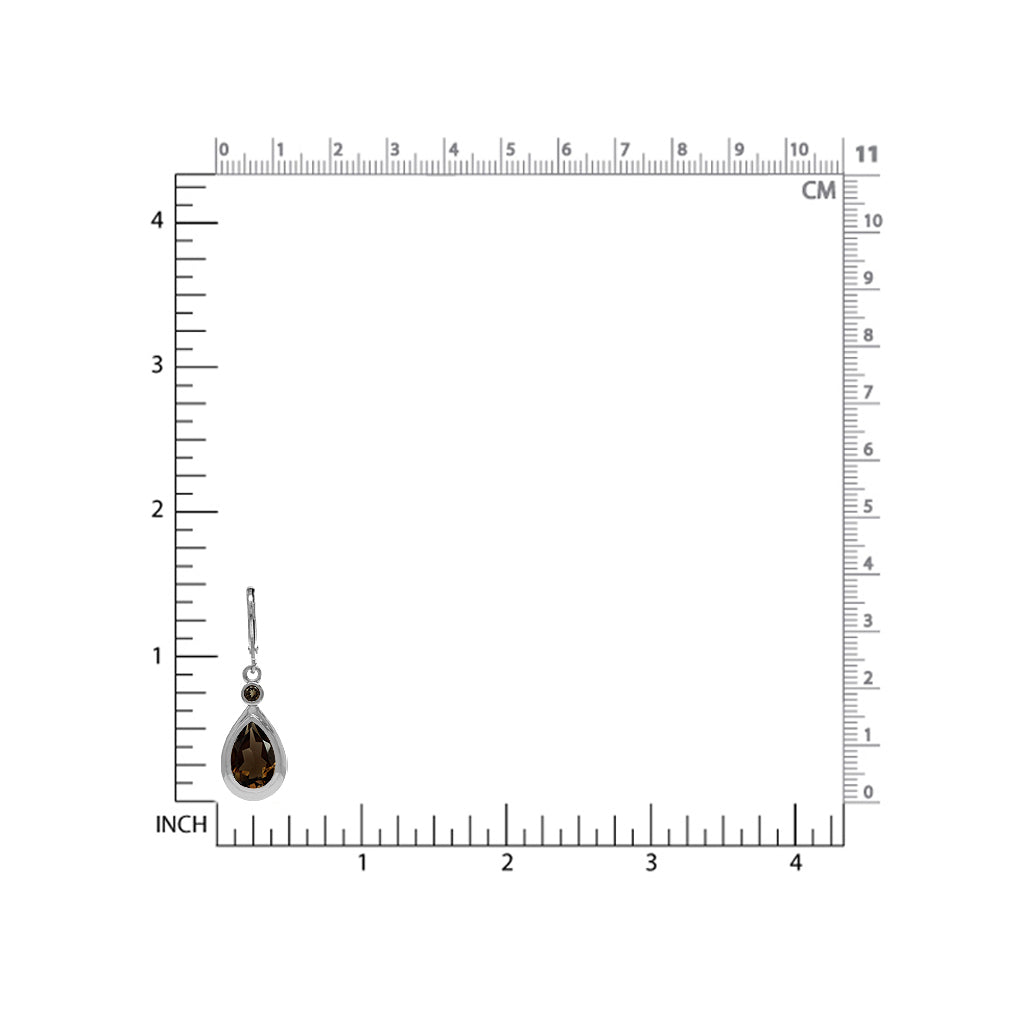 5.6ct. 12x8mm Natural Pear Shape Smoky Quartz 925 Sterling Silver Drop Dangle Leverback Earrings - Silvershake-store