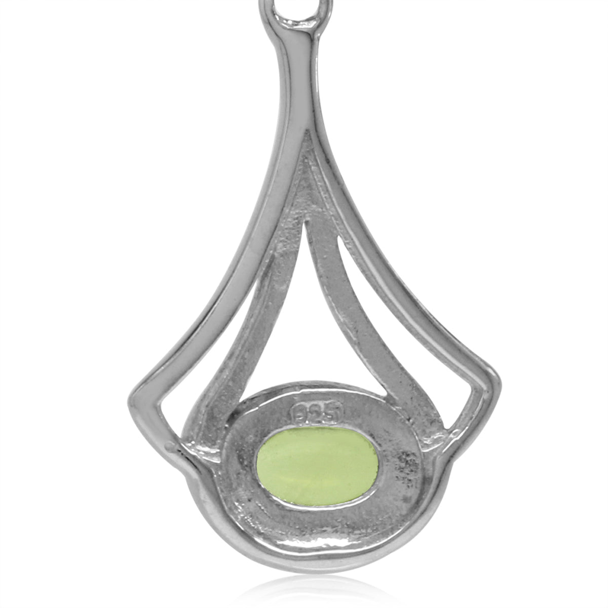 Cabochon Peridot White Gold Plated 925 Sterling Silver Casual Drop Dangle Leverback Earrings
