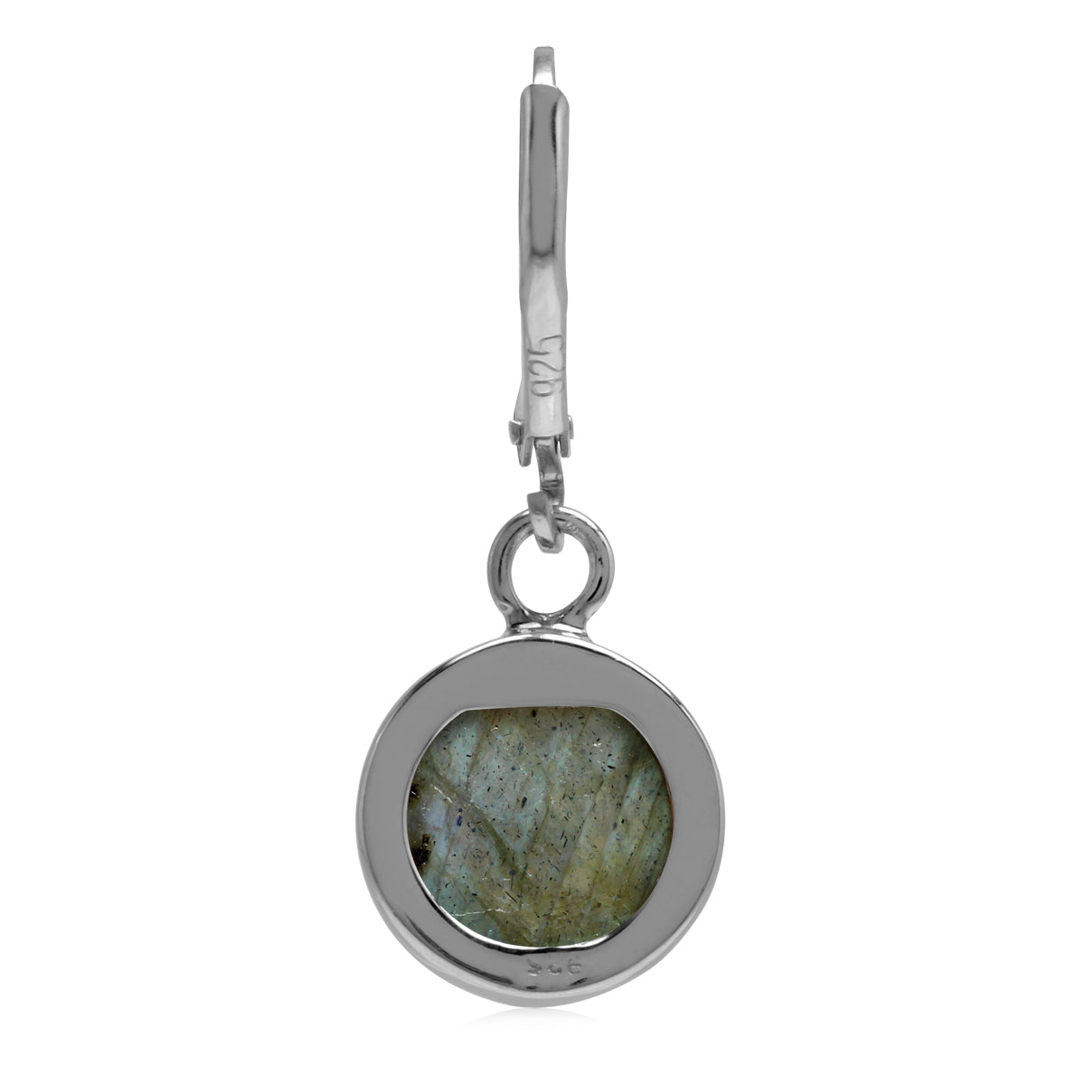 10MM Natural Labradorite White Gold Plated 925 Sterling Silver Leverback Dangle Earrings Jewelry for Women - Silvershake-store