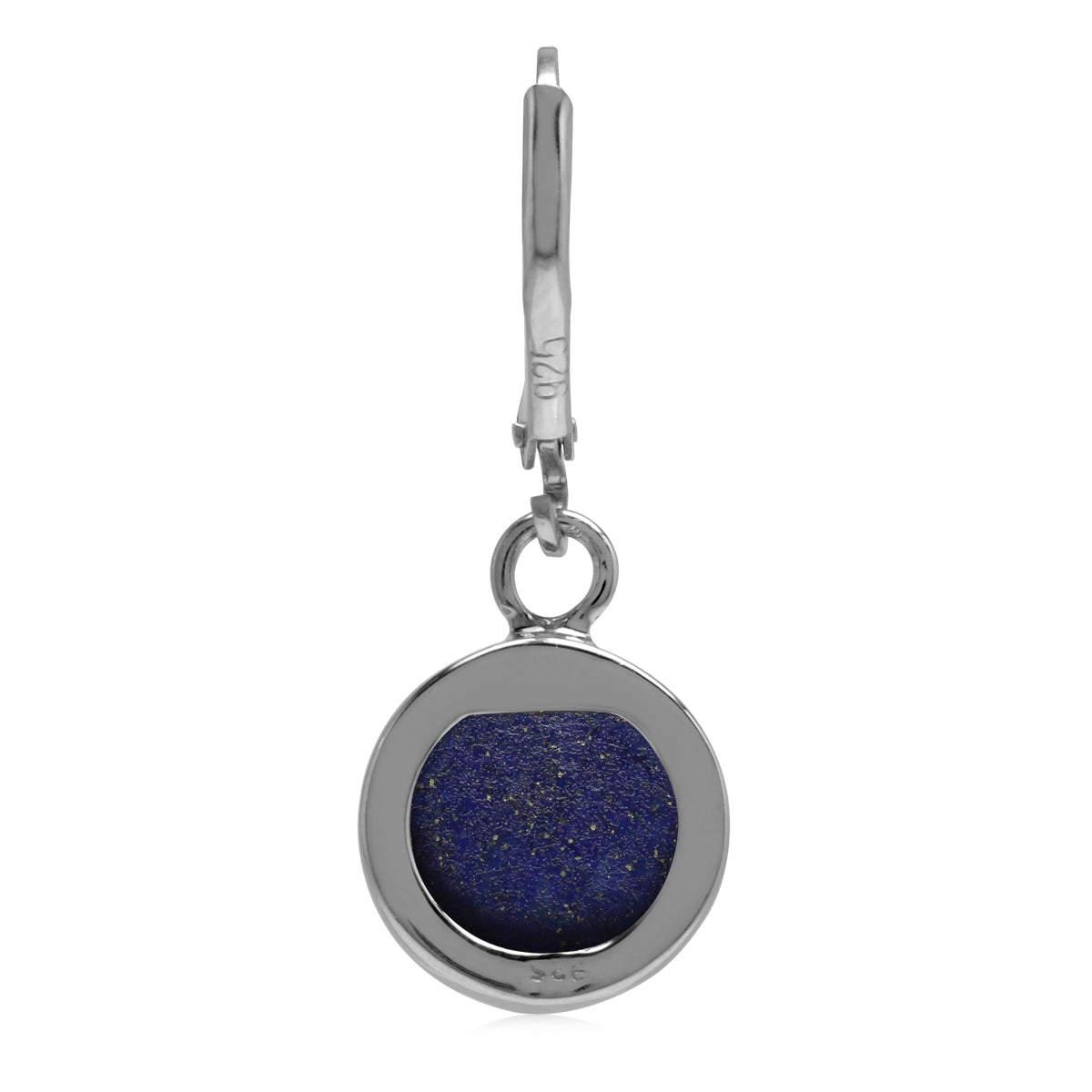 Natural 10 mm Lapis Lazuli 925 Sterling Silver Lever back Earrings - Silvershake-store