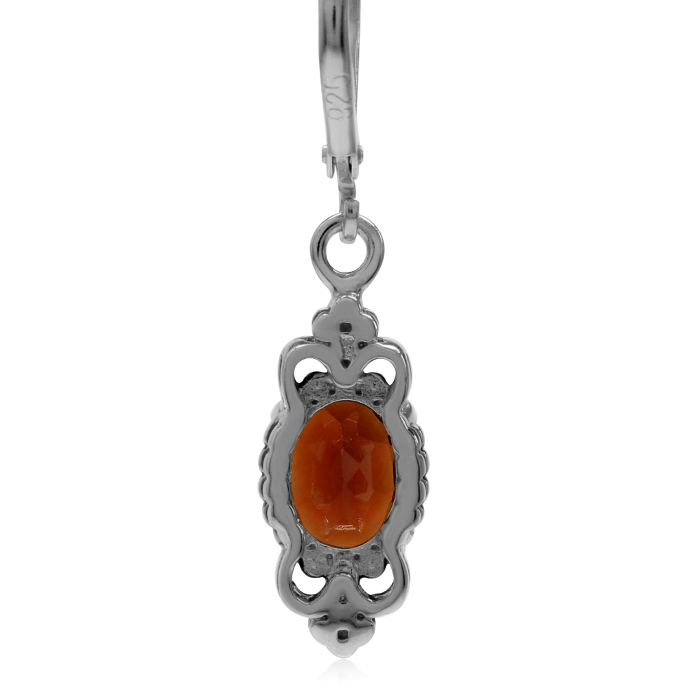 2.7Ctw Natural Red Garnet 925 Sterling Silver Balinese Leverback Earrings - Silvershake-store