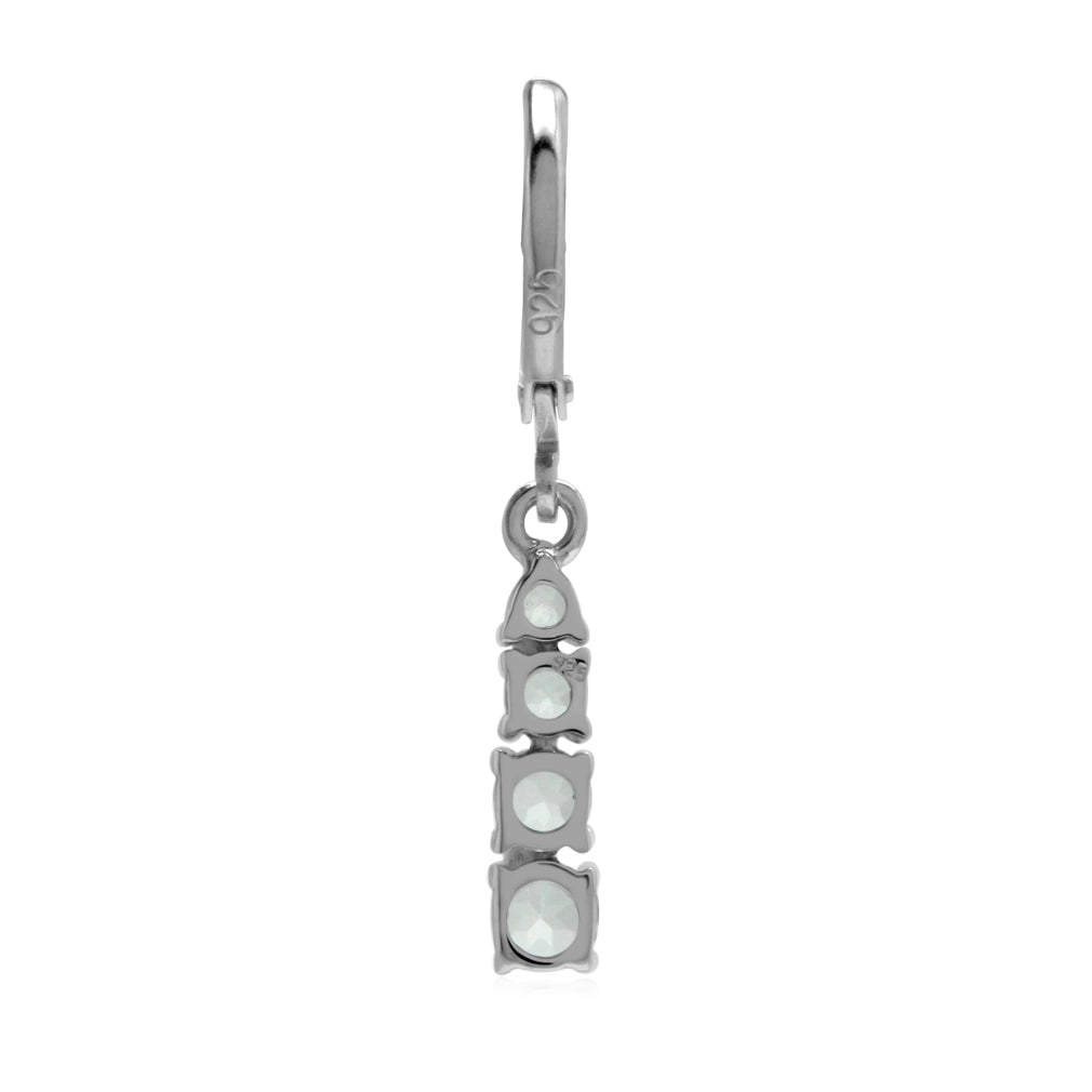 Graduated White Topaz 925 Sterling Silver Leverback Earrings Jewelry for Women - Silvershake-store
