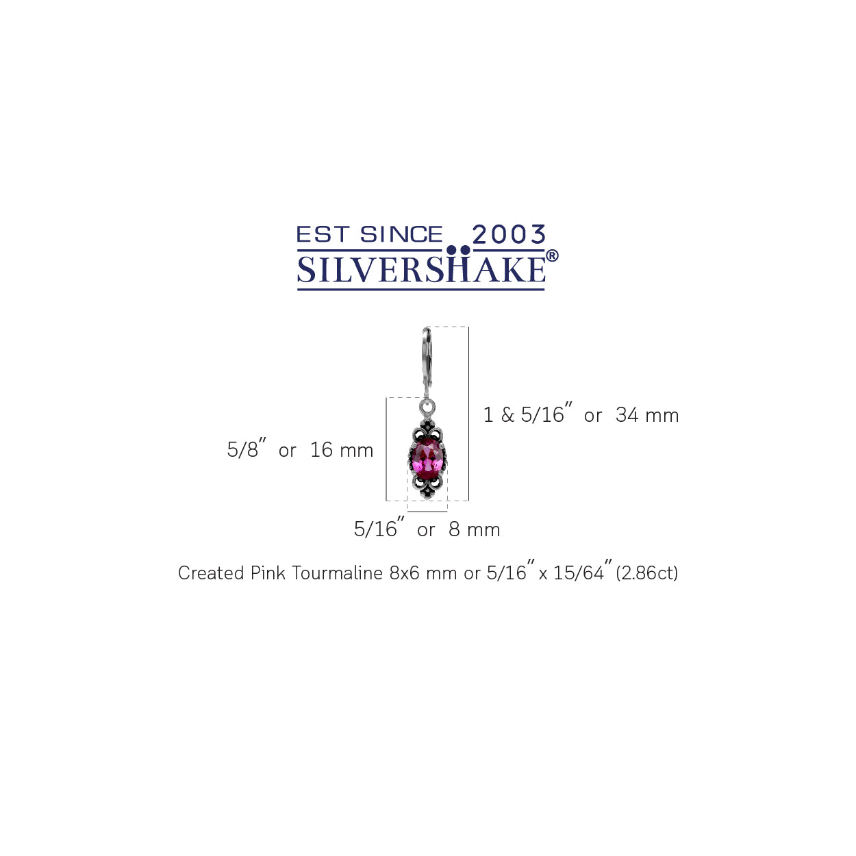 2.8 Ctw Created Pink Tourmaline Gemstone 925 Sterling Silver Balinese Leverback Earrings Jewelry for Women - Silvershake-store