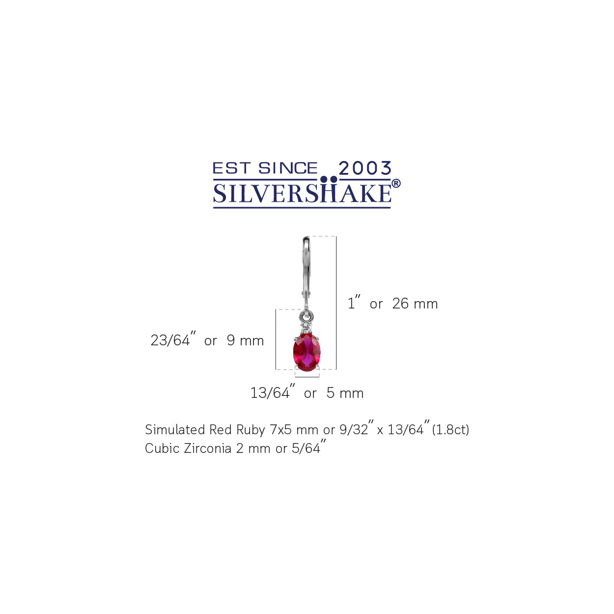 Petite Simulated Oval Shape Red Ruby 925 Sterling Silver Leverback Dangle Earrings July Gemstone Birthstone Jewelry for Women - Silvershake-store
