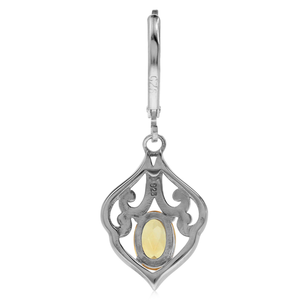 1.46 CTW Genuine Yellow Citrine 925 Sterling Silver Victorian Style Leverback Dangle Earrings Jewelry for Women November Gemstone Birthstone - Silvershake-store