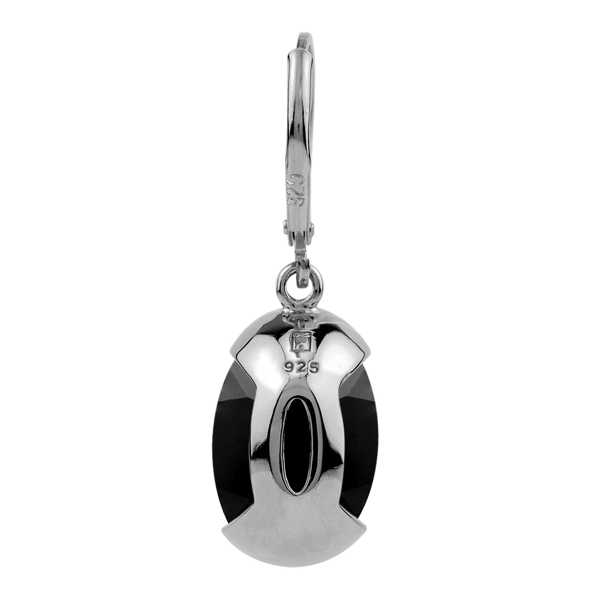 9.08 CTW 14X10mm HUGE Natural Oval Shape Black Onyx White Gold Plated 925 Sterling Silver Drop Dangle Leverback Gemstone Earrings