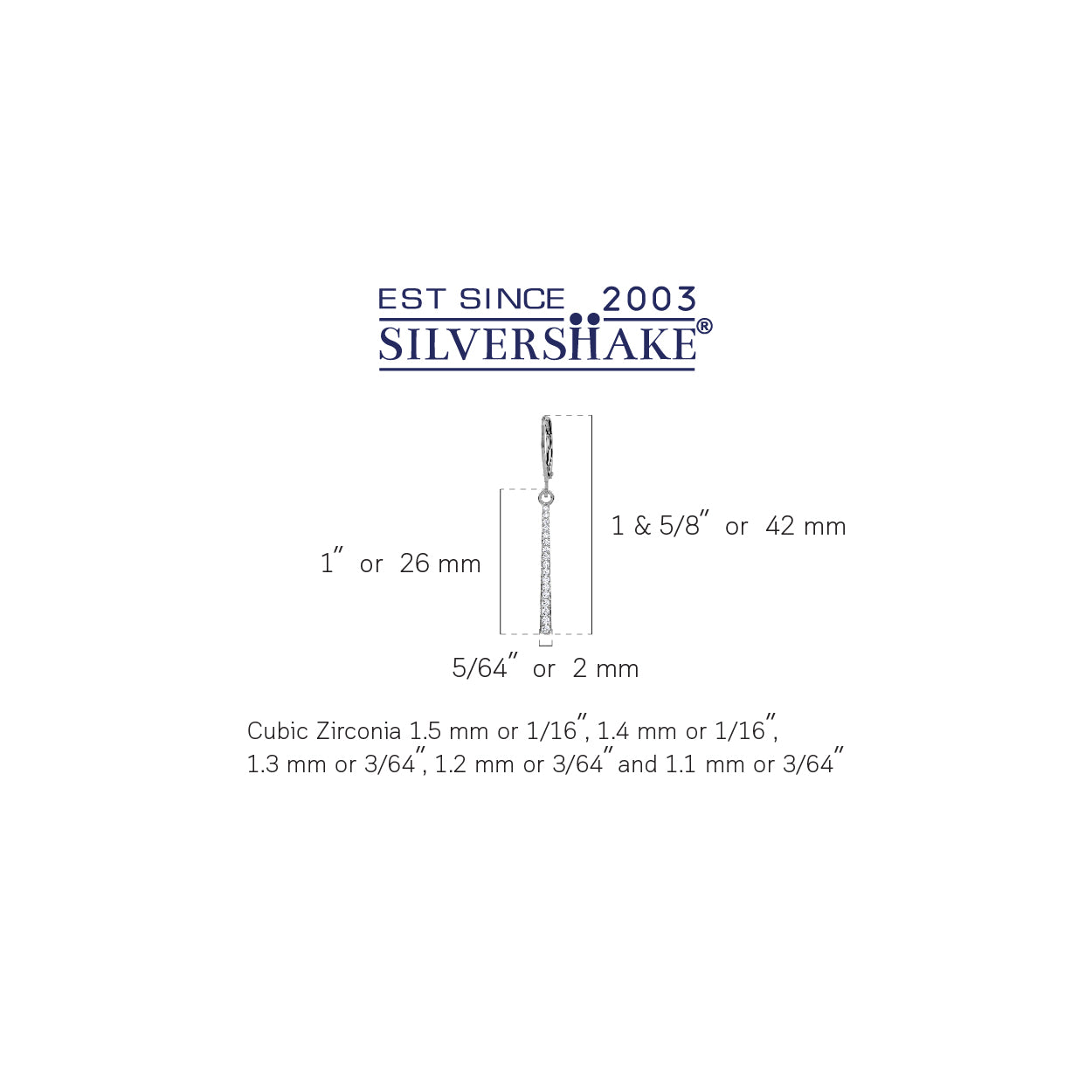 Cubic Zirconia White Gold Plated 925 Sterling Silver Minimalist Long Journey Vertical Bar Trendy Leverback Dangle Earrings