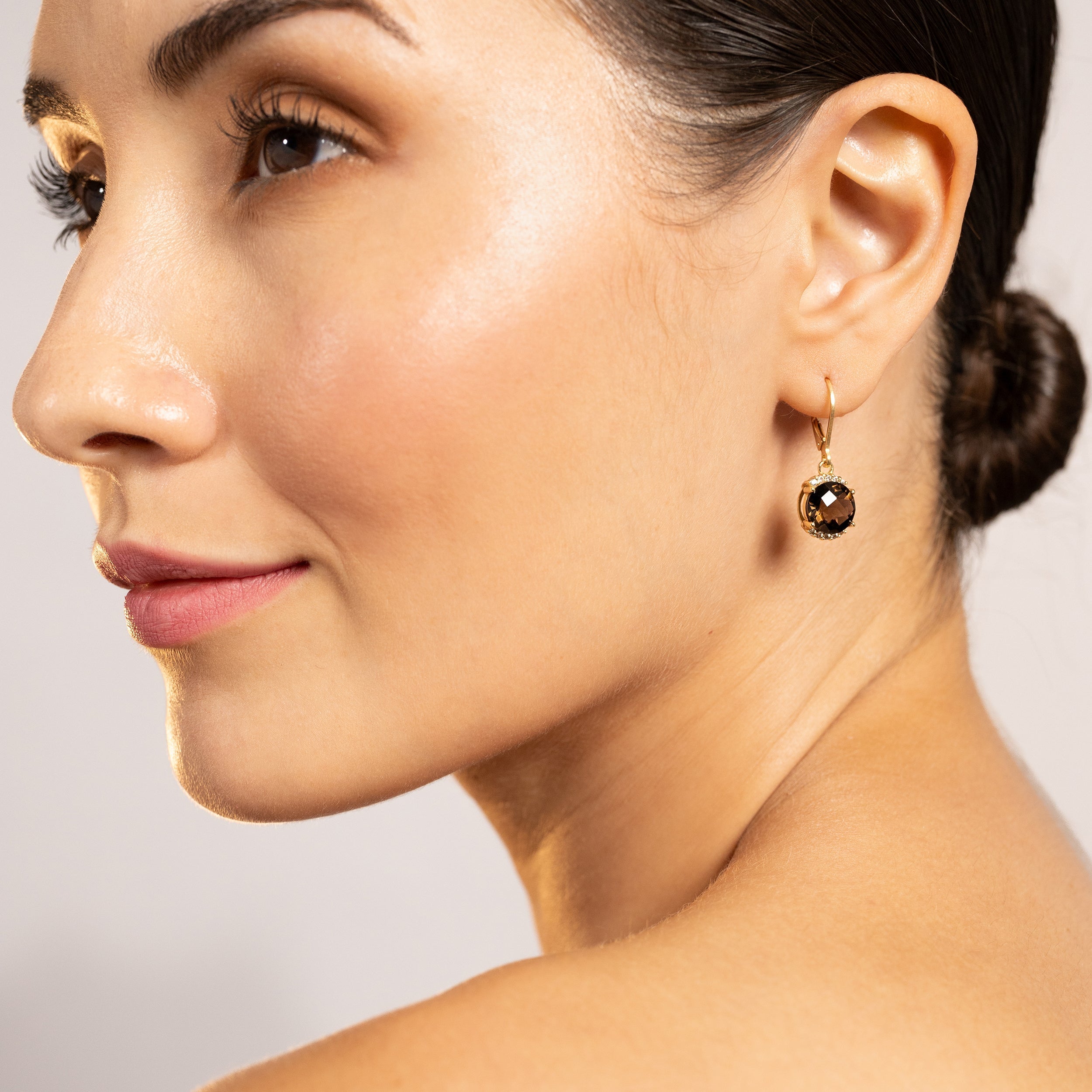 4.86 CTW 9MM Genuine Round Shape Yellow Citrine and Topaz White Gold Plated 925 Sterling Silver Leverback Dangle Earrings November Gemstone Birthstone Jewelry for Women - Silvershake-store