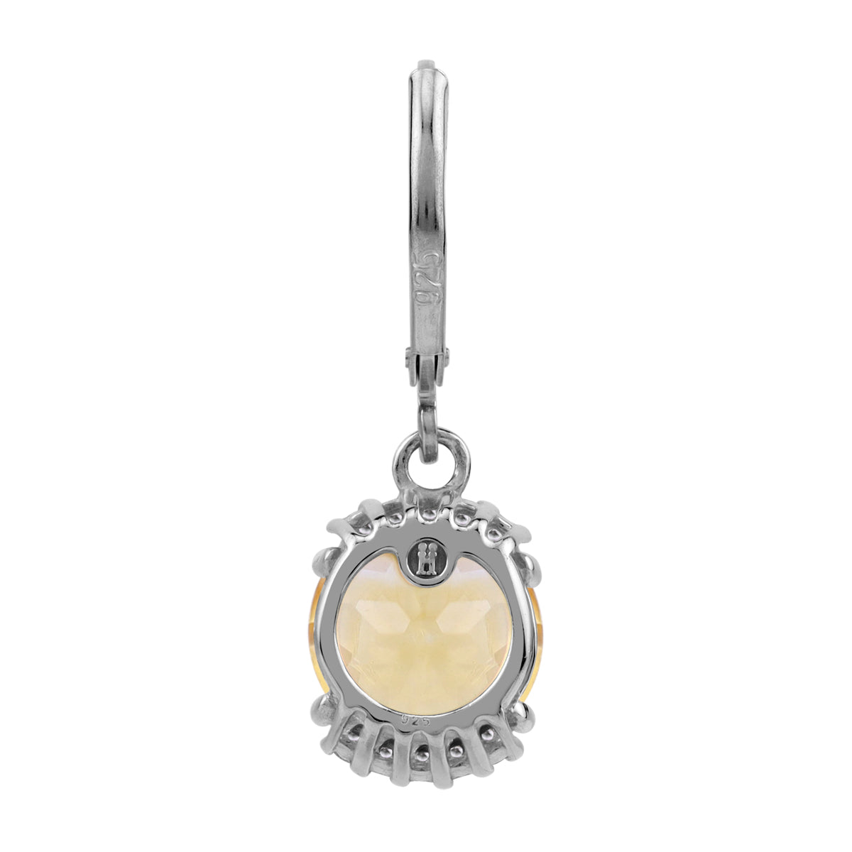 4.86 CTW 9MM Genuine Round Shape Yellow Citrine and Topaz White Gold Plated 925 Sterling Silver Leverback Dangle Earrings November Gemstone Birthstone Jewelry for Women - Silvershake-store