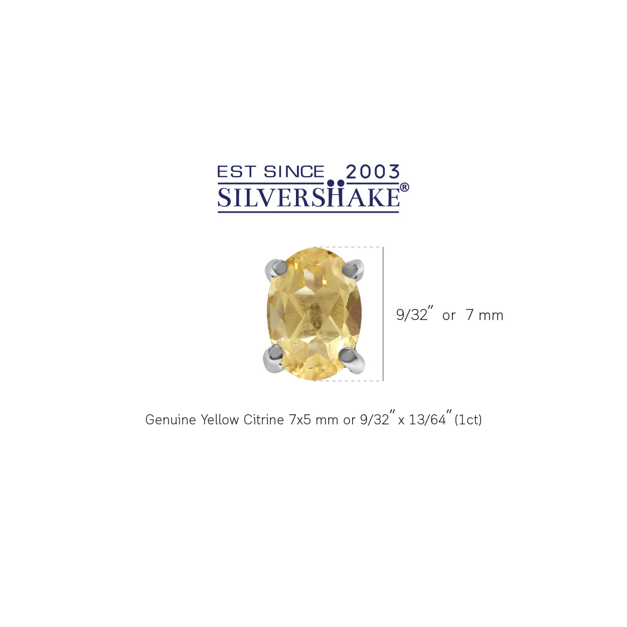 1ct. 7x5mm Natural Oval Shape Citrine White Gold Plated 925 Sterling Silver Stud Earrings - Silvershake-store