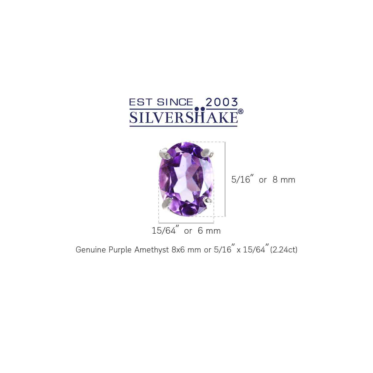 2.24ct. Natural February Birthstone Amethyst 925 Sterling Silver Stud Earrings