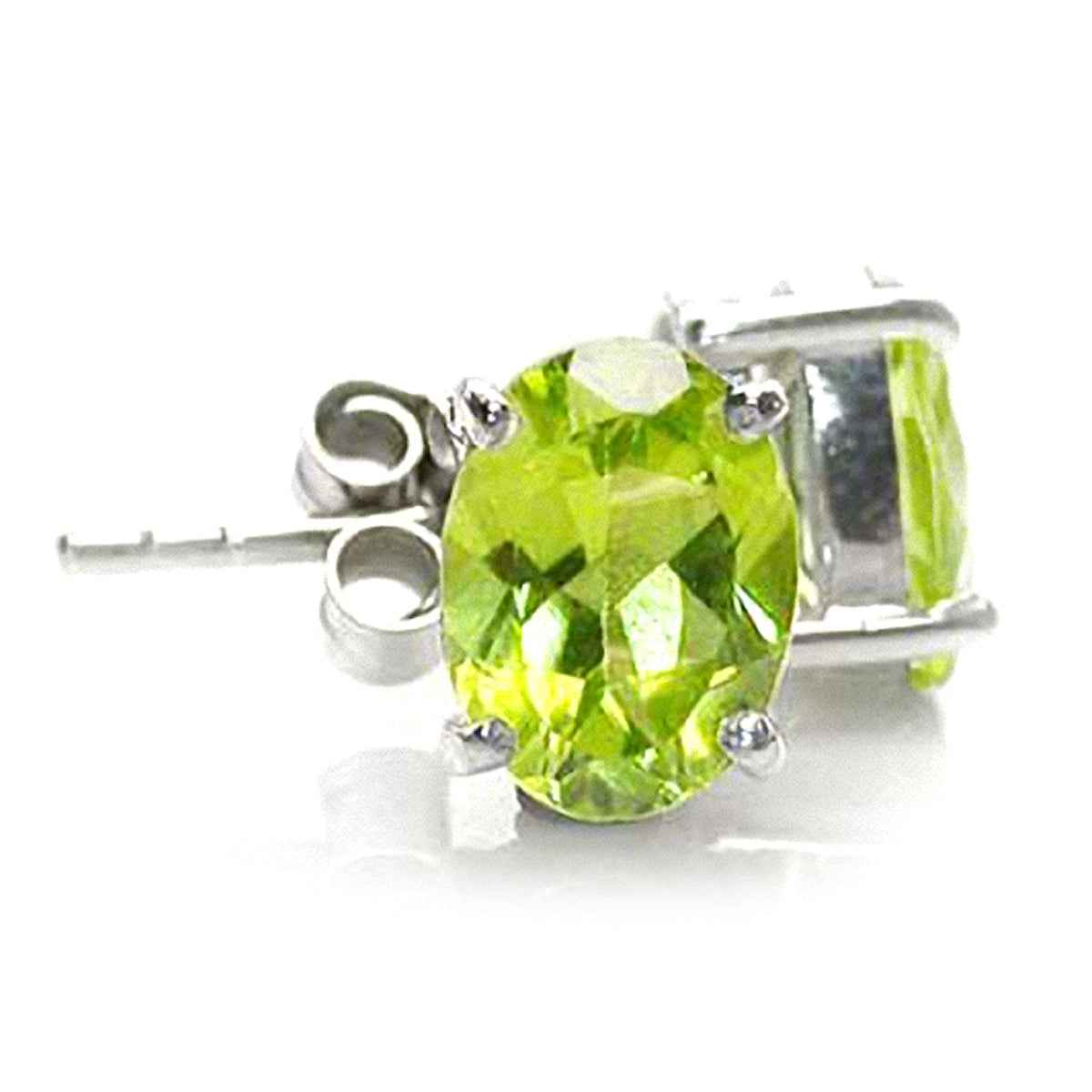 2.7ct. Natural Peridot 925 Sterling Silver Stud Earrings