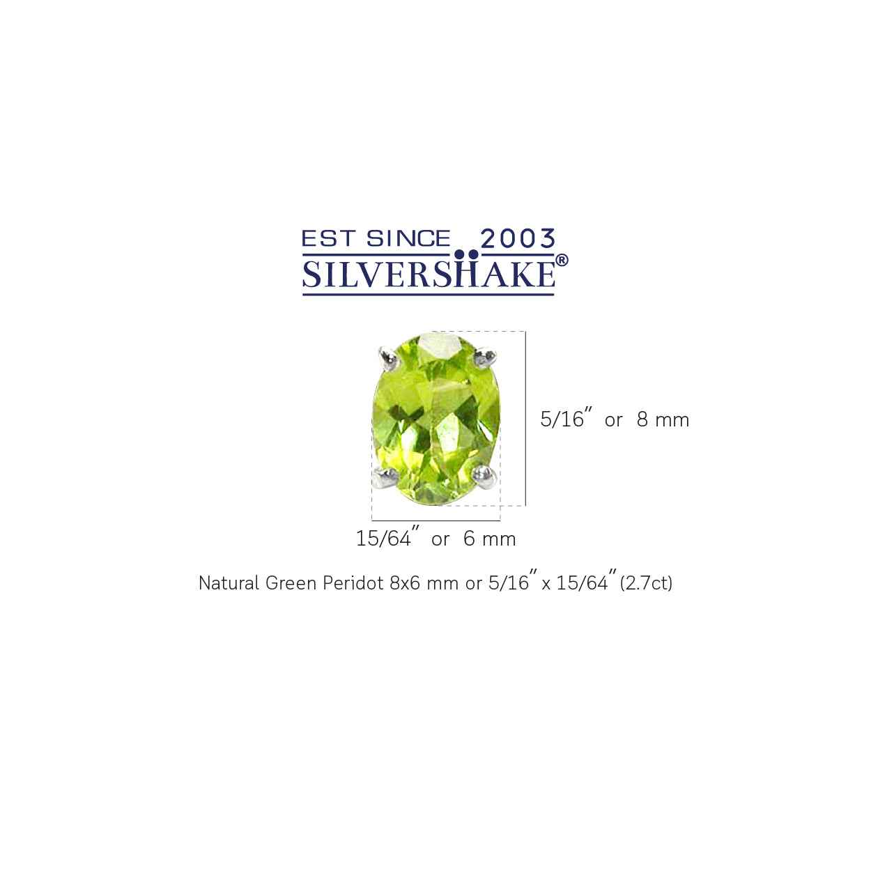 2.7ct. Natural Peridot 925 Sterling Silver Stud Earrings