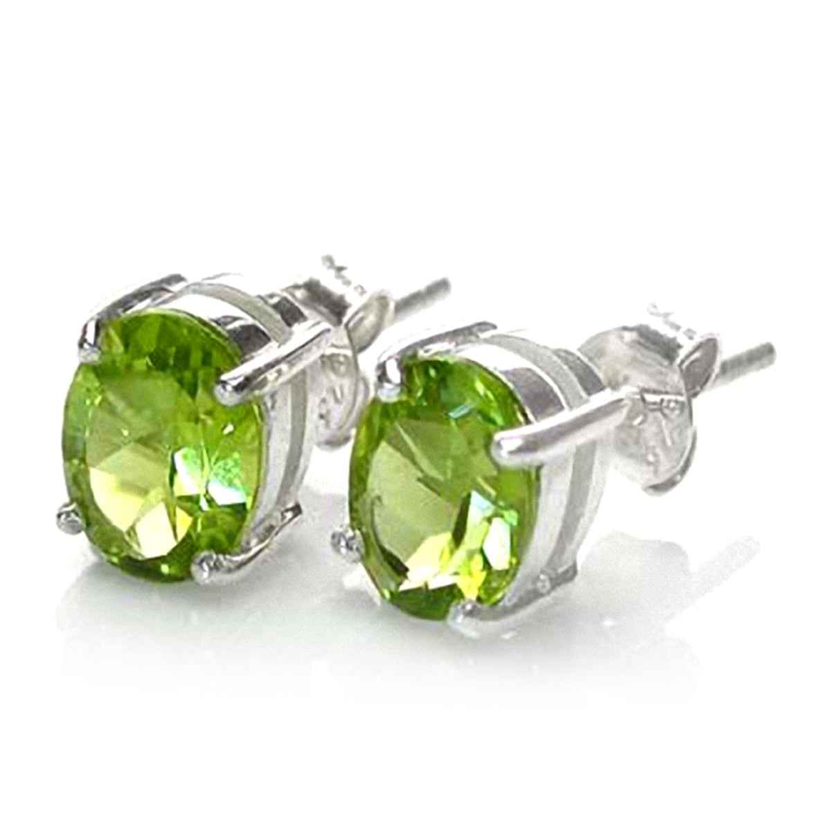 2.7ct. Natural Peridot 925 Sterling Silver Stud Earrings