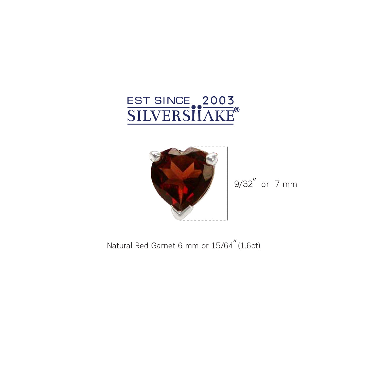 1.6ct. Natural Heart Shape Garnet 925 Sterling Silver Stud Earrings