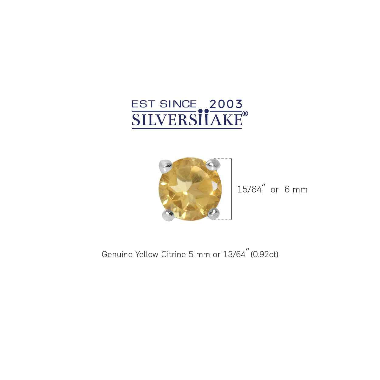 Petite Natural Round Shape Citrine 925 Sterling Silver Stud Earrings
