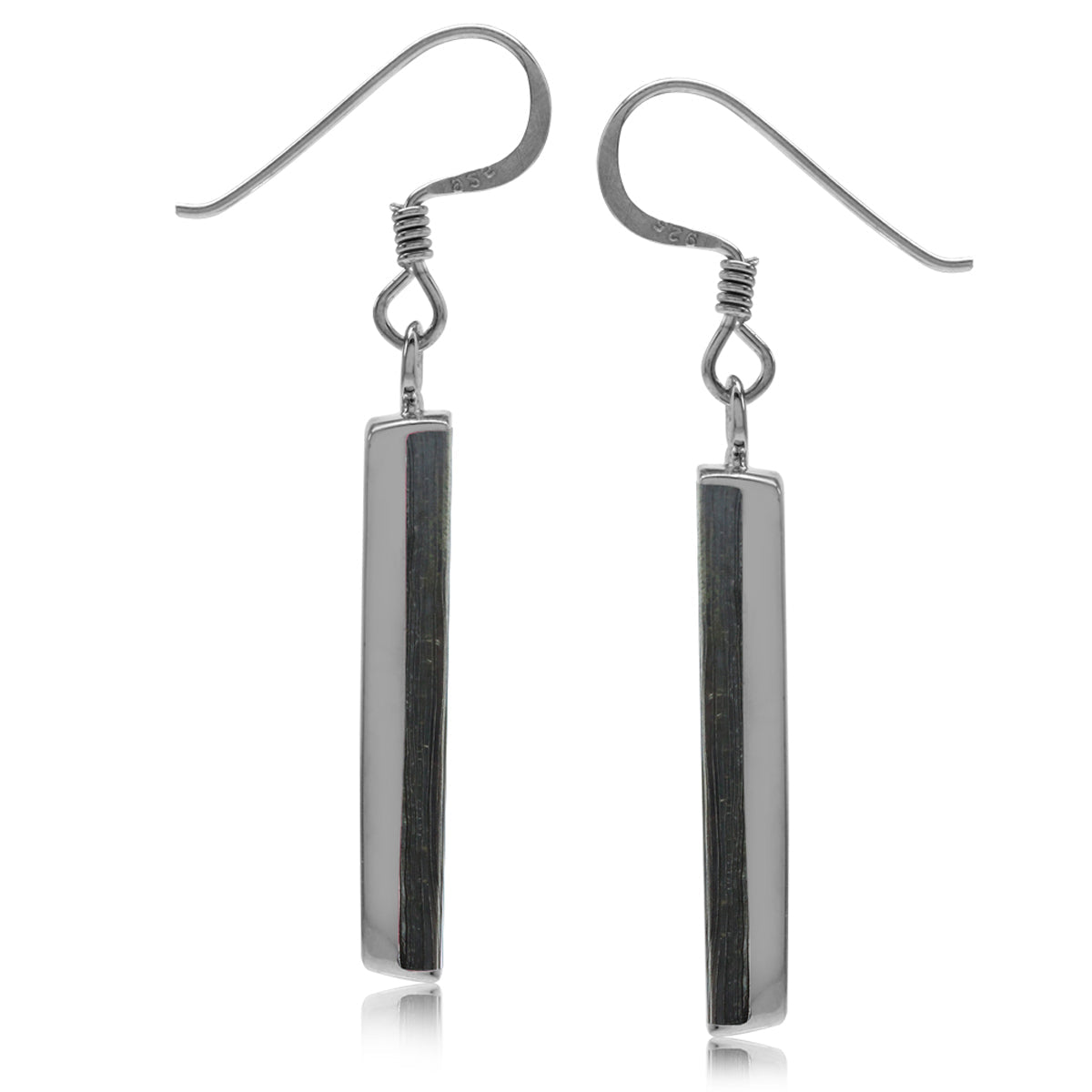 Long Abalone Paua Shell White Gold Plated 925 Sterling Silver Dangle Hook Earrings - Silvershake-store