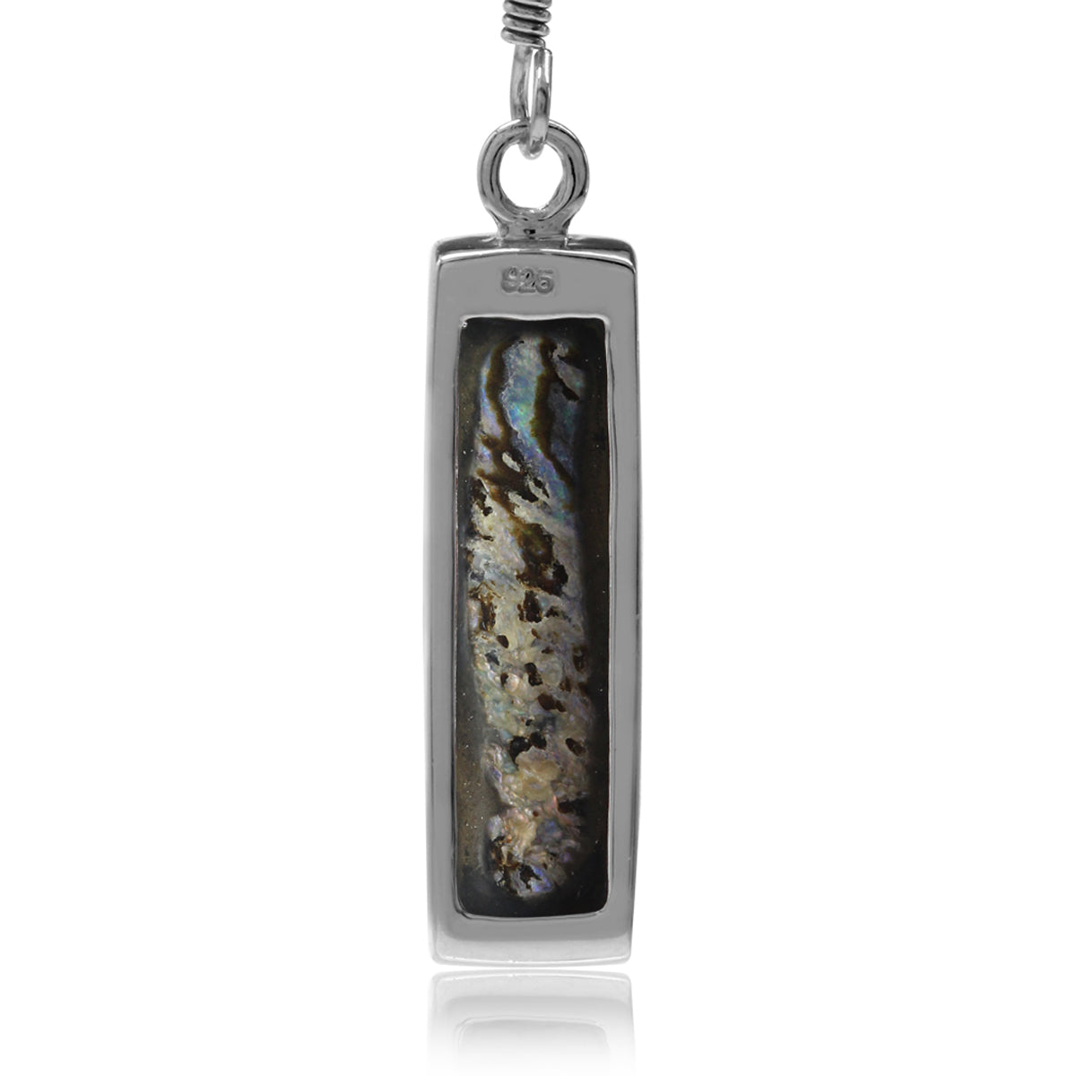 Long Abalone Paua Shell White Gold Plated 925 Sterling Silver Dangle Hook Earrings - Silvershake-store