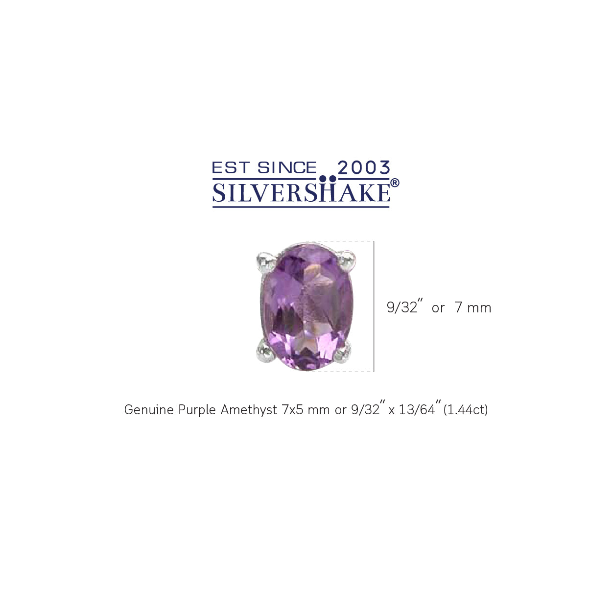 1.44ct. Natural February Birthstone Amethyst 925 Sterling Silver Stud Earrings - Silvershake-store