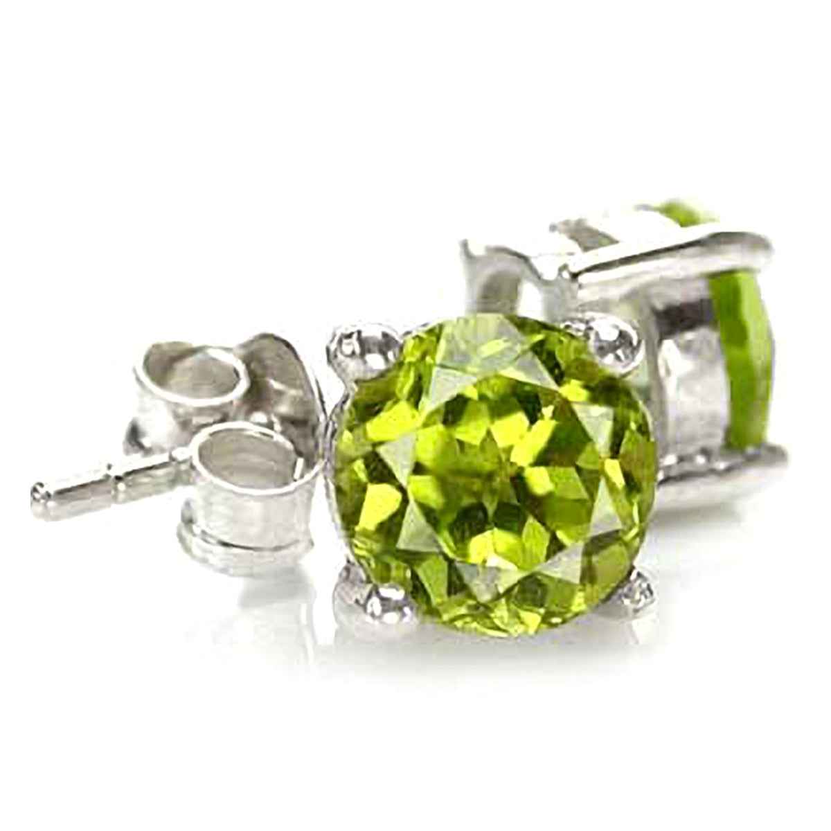 1.8ct. Natural Peridot 925 Sterling Silver Stud Earrings