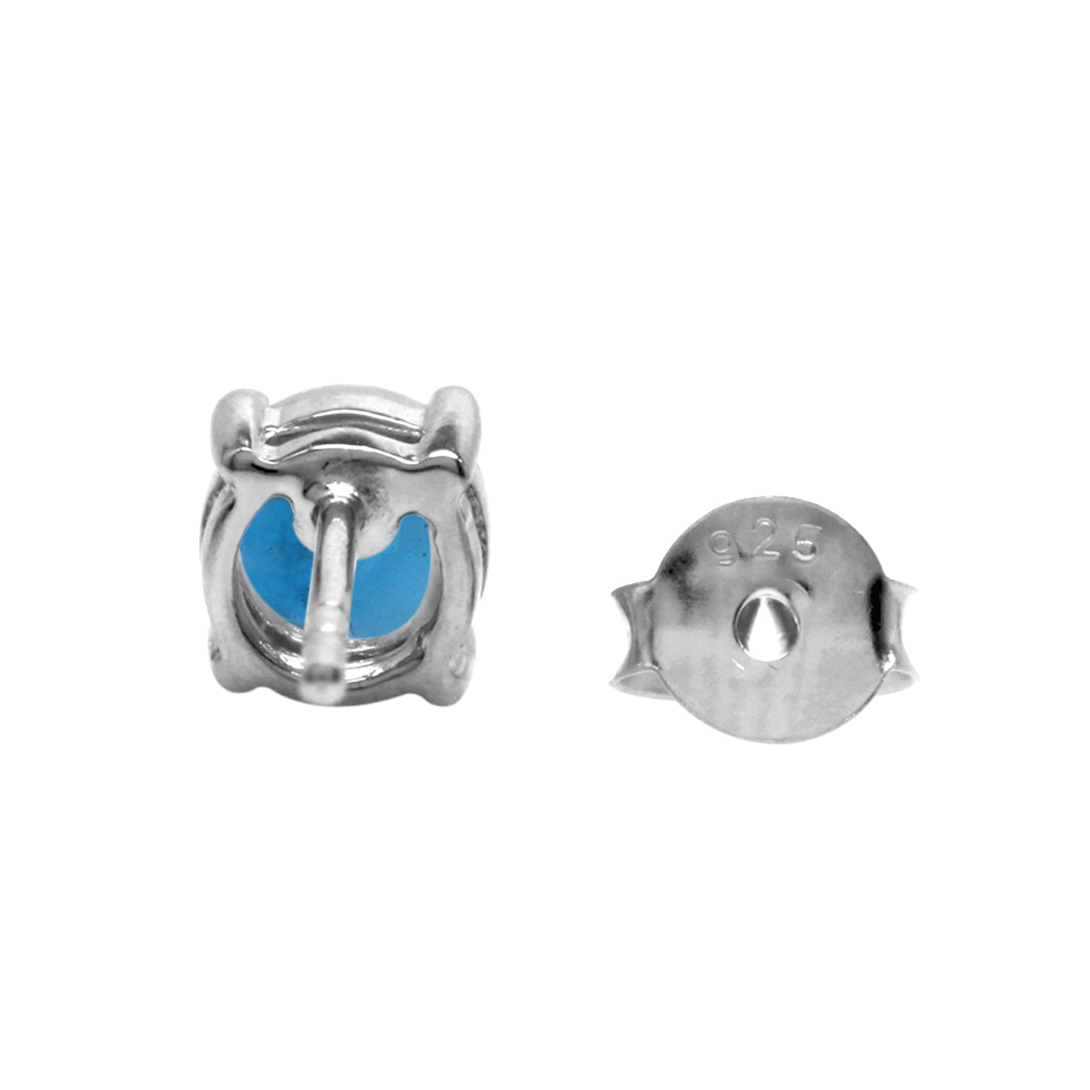 1.2ct. Petite Genuine London Blue Topaz 925 Sterling Silver Stud Earrings