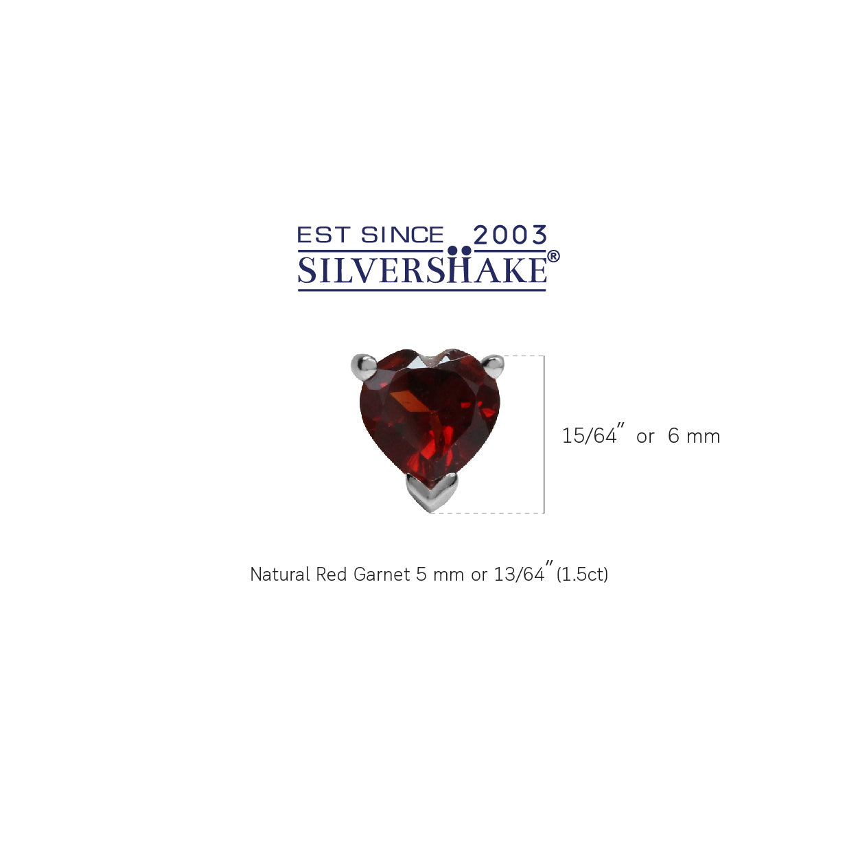 1.5ct. 5MM Petite Natrual Heart Shape Garnet White Gold Plated 925 Sterling Silver Stud Earrings