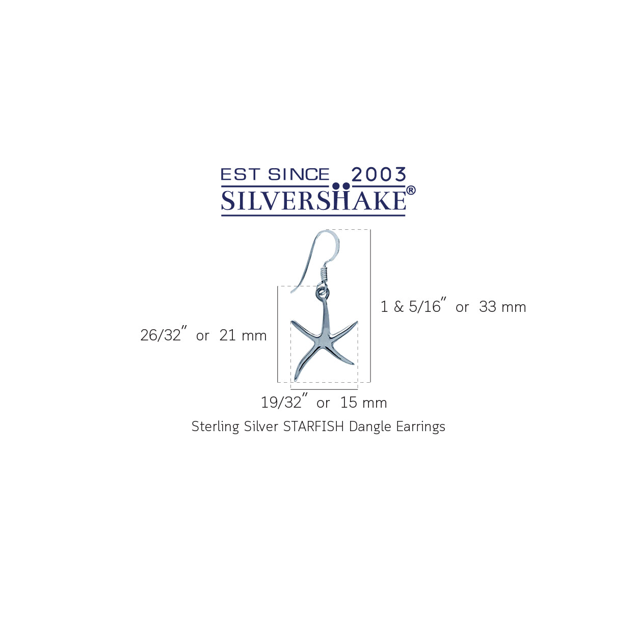 White Gold Plated 925 Sterling Silver Starfish Dangle Hook Earrings - Silvershake-store