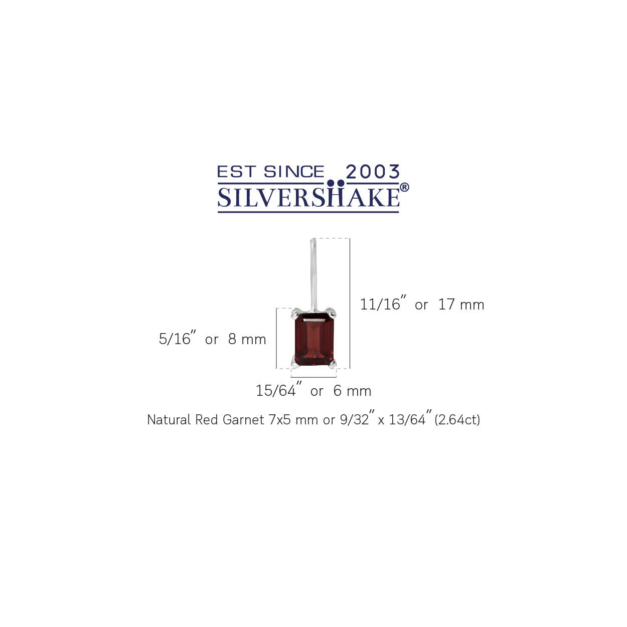 2.64ct. 7x5mm Natural Octagon Shape Garnet 925 Sterling Silver Hook Closure Earrings - Silvershake-store