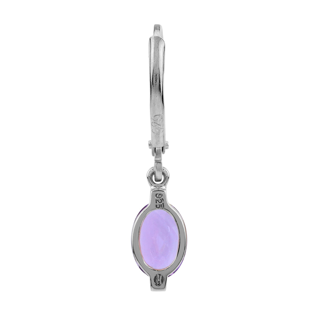1.44ct. 7x5mm Petite Natural Amethyst 925 Sterling Silver Leverback Dangle Earrings - Silvershake-store