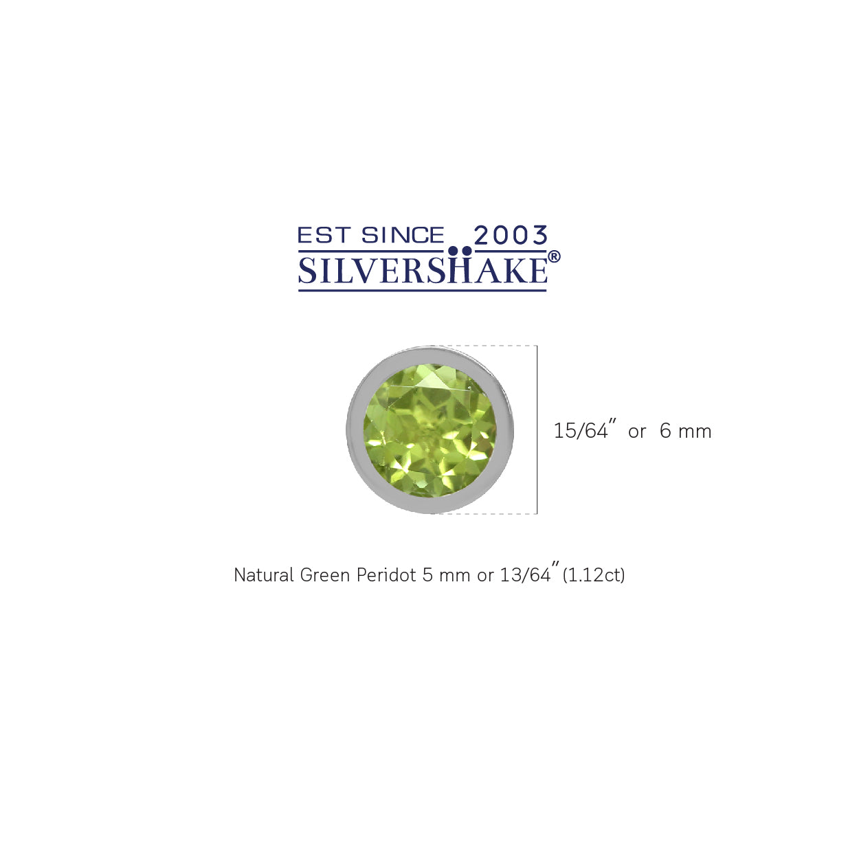1.12ct. 5mm Natural Round Shape Peridot 925 Sterling Silver Bezel Set Stud Earrings - Silvershake-store