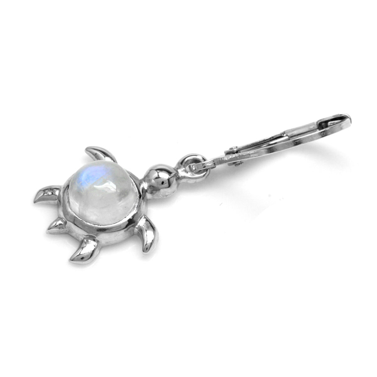 Natural Moonstone 925 Sterling Silver Turtle Leverback Dangle Earrings - Silvershake-store