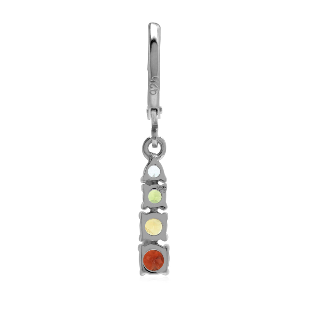Natural Garnet Citrine Peridot and Blue Topaz 925 Sterling Silver Leverback Dangle Earrings Jewelry for Women - Silvershake-store
