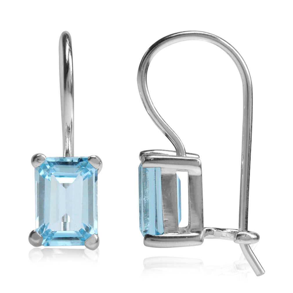 2.2ct. Genuine Blue Topaz 925 Sterling Silver Hook Closure Earrings - Silvershake-store