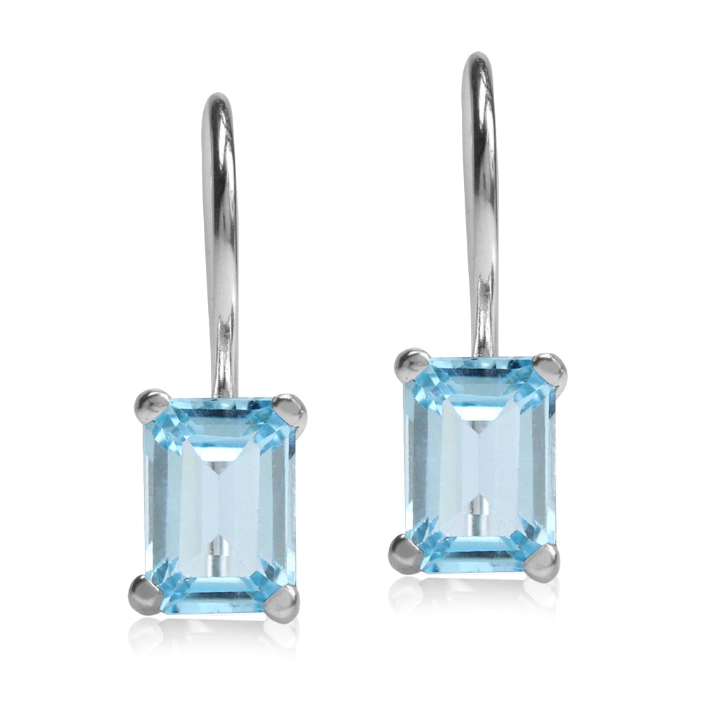 2.2ct. Genuine Blue Topaz 925 Sterling Silver Hook Closure Earrings - Silvershake-store