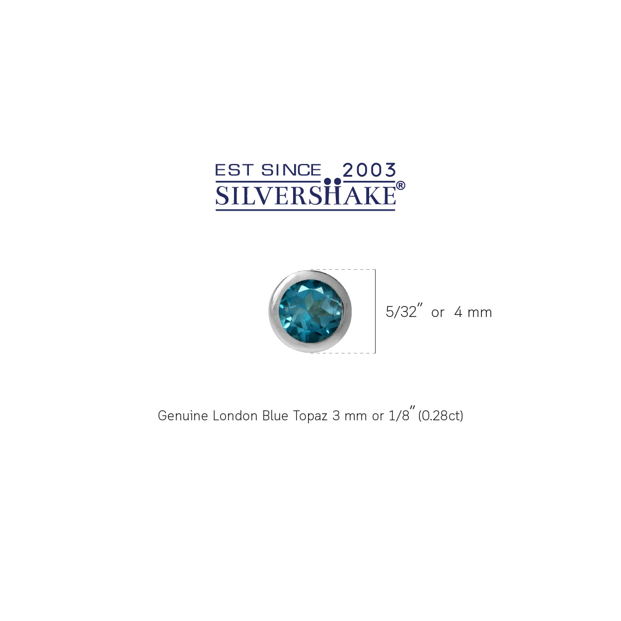 3mm Extra Petite Genuine London Blue Topaz 925 Sterling Silver Bezel Set Stud Earrings - Silvershake-store