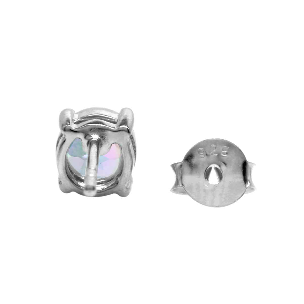 1.26ct. 5MM Petite Round Shape Mystic Fire Topaz 925 Sterling Silver Stud Earrings
