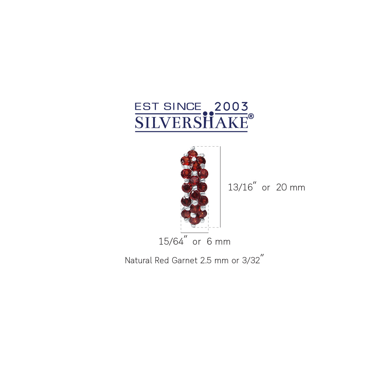 2.88ct. Natural Garnet 925 Sterling Silver Cluster Huggies Earrings
