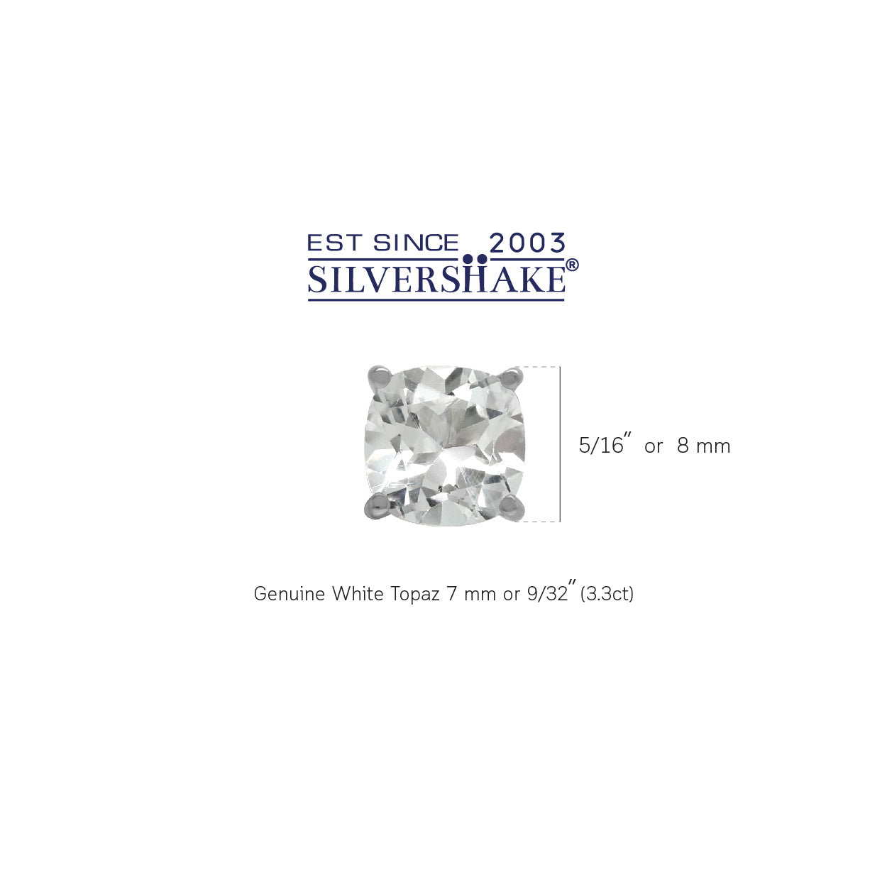 3.3ct. 7mm Genuine Cushion Shape White Topaz 925 Sterling Silver Stud Earrings - Silvershake-store