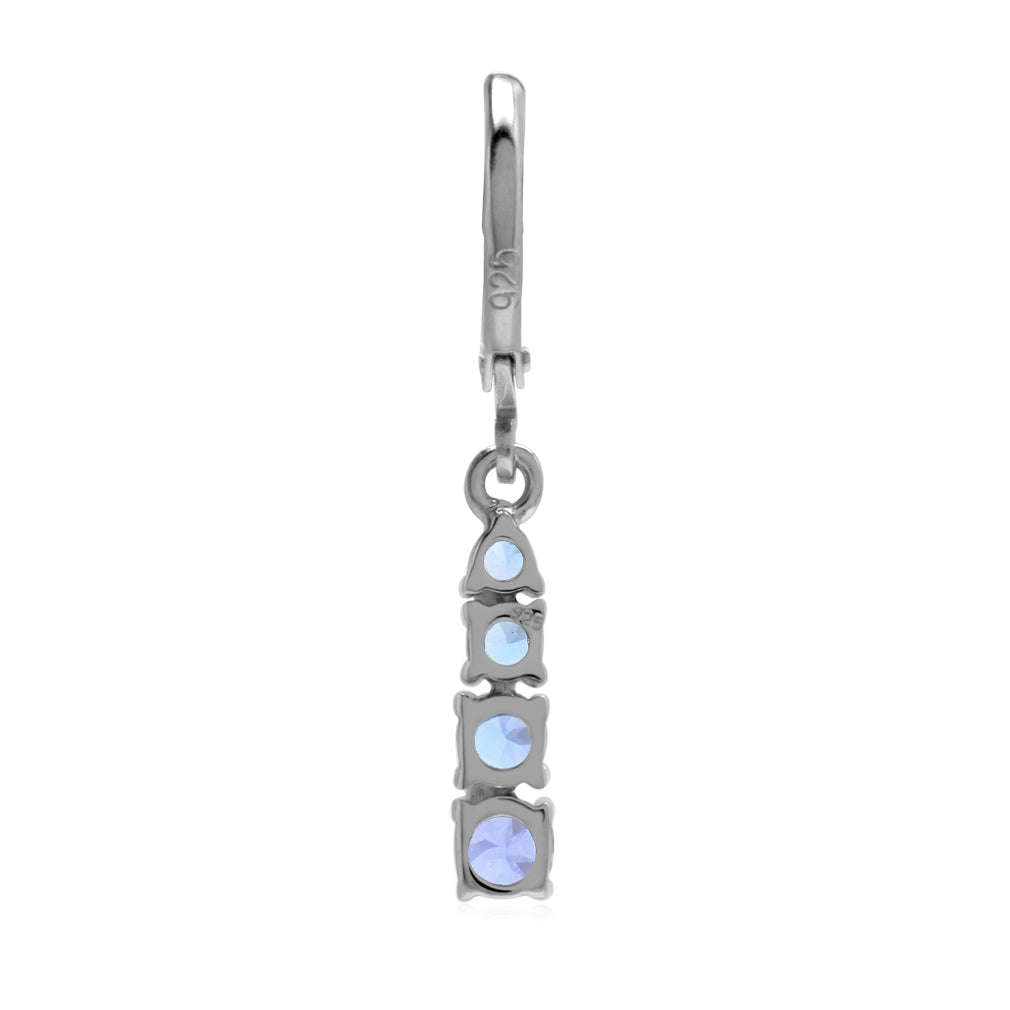 Graduated 1.14ct. Genuine Tanzanite 925 Sterling Silver Leverback Dangle Earrings Jewelry for Women - Silvershake-store