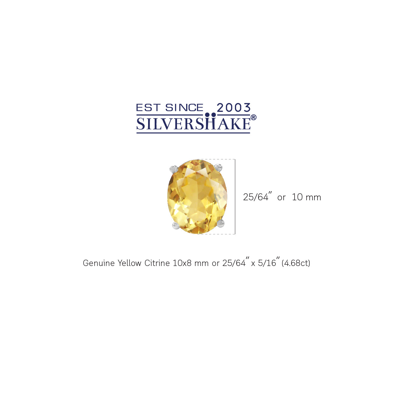 4.68ct. 10x8mm Natural Oval Shape Citrine White Gold Plated 925 Sterling Silver Stud Earrings - Silvershake-store